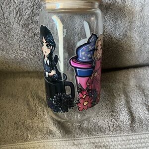 Clear Glass Tumbler with Cartoon Characters